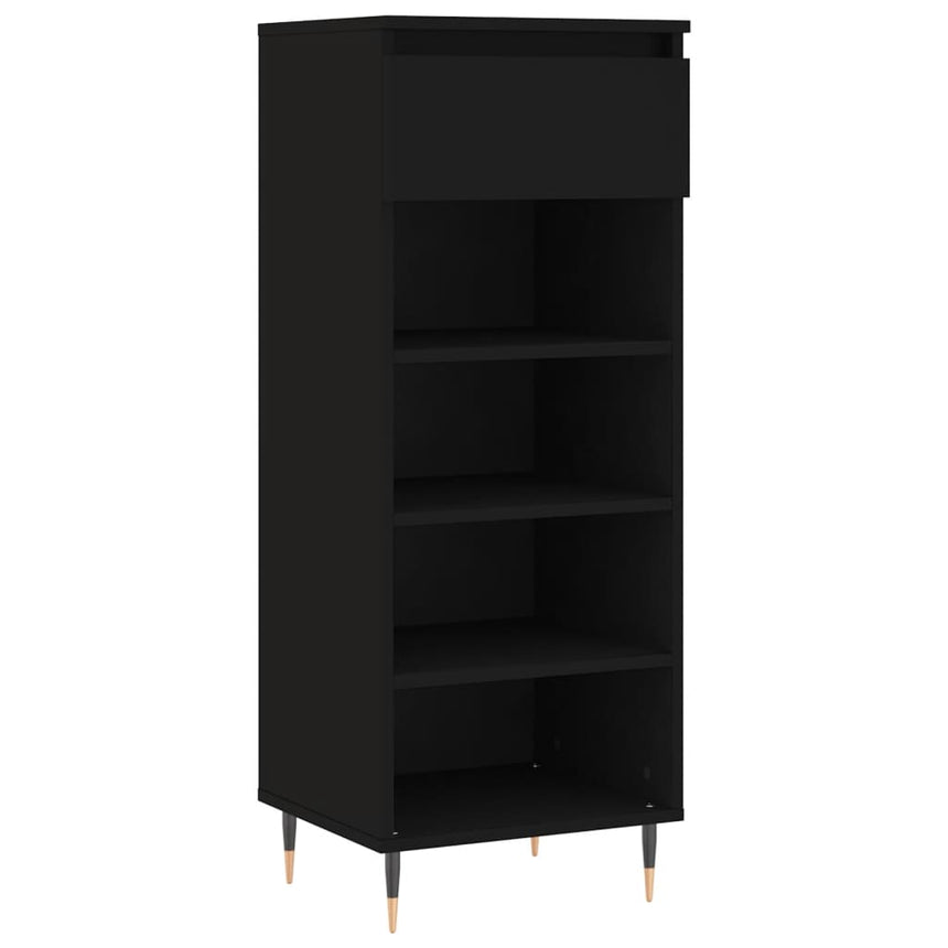 Schoenenkast 40X36X105 Cm Bewerkt Hout Zwart