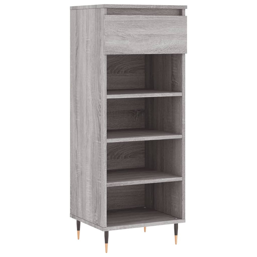 Schoenenkast 40X36X105 Cm Bewerkt Hout Grijs Sonoma