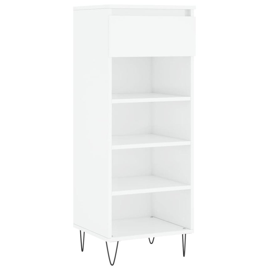 Schoenenkast 40X36X105 Cm Bewerkt Hout Hoogglans Wit