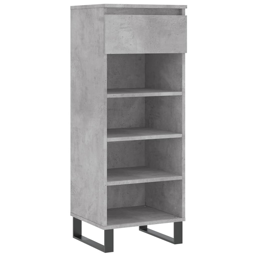 Schoenenkast 40X36X105 Cm Bewerkt Hout Betongrijs
