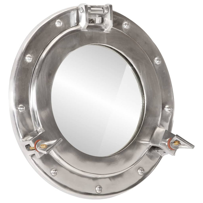 Wandspiegel Patrijspoort Ø30 Cm Aluminium En Glas