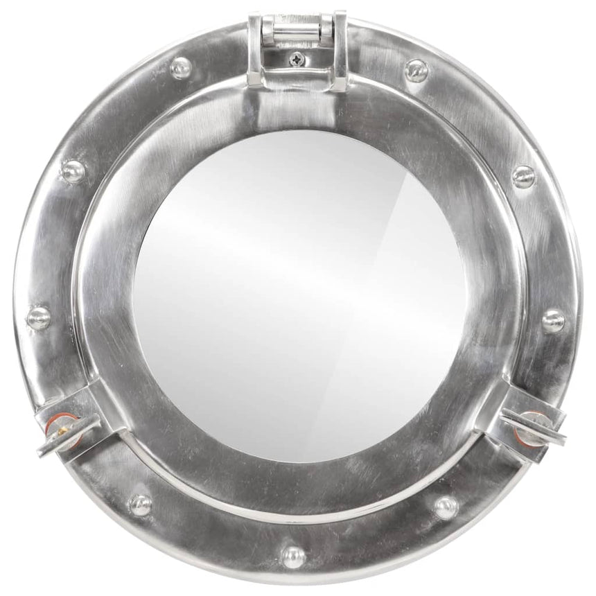 Wandspiegel Patrijspoort Ø30 Cm Aluminium En Glas