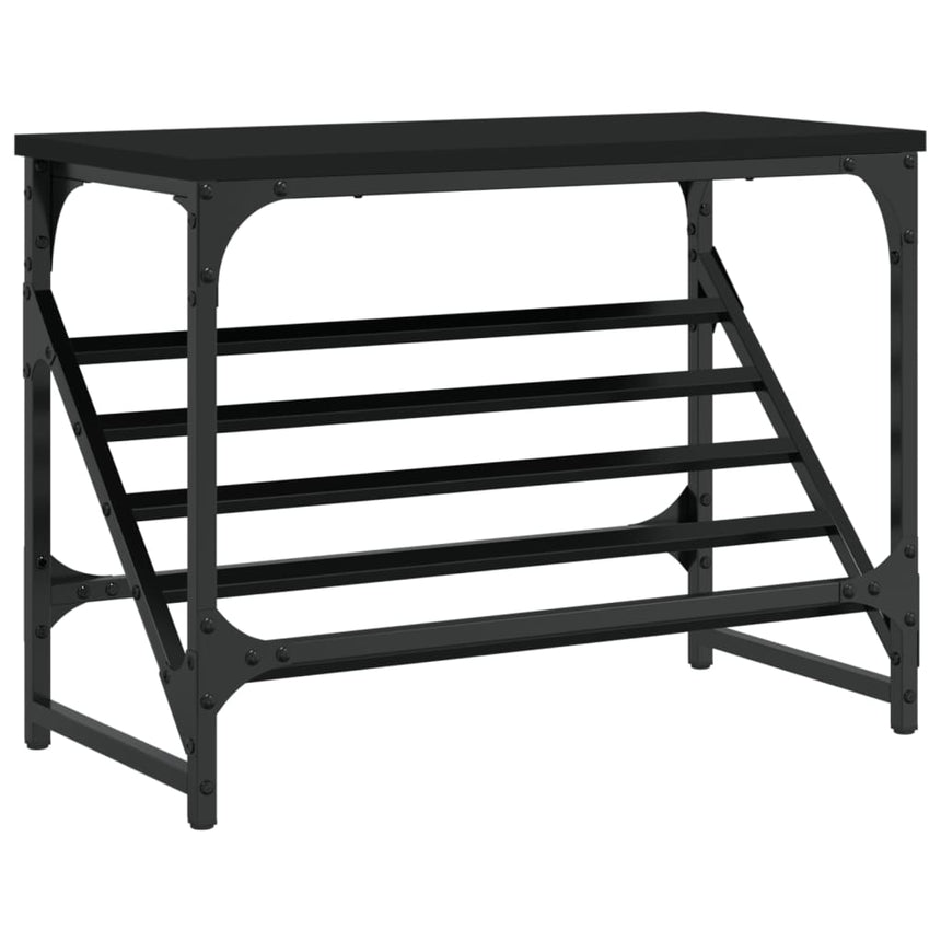 Schoenenrek 60X30X Bewerkt Hout Zwart