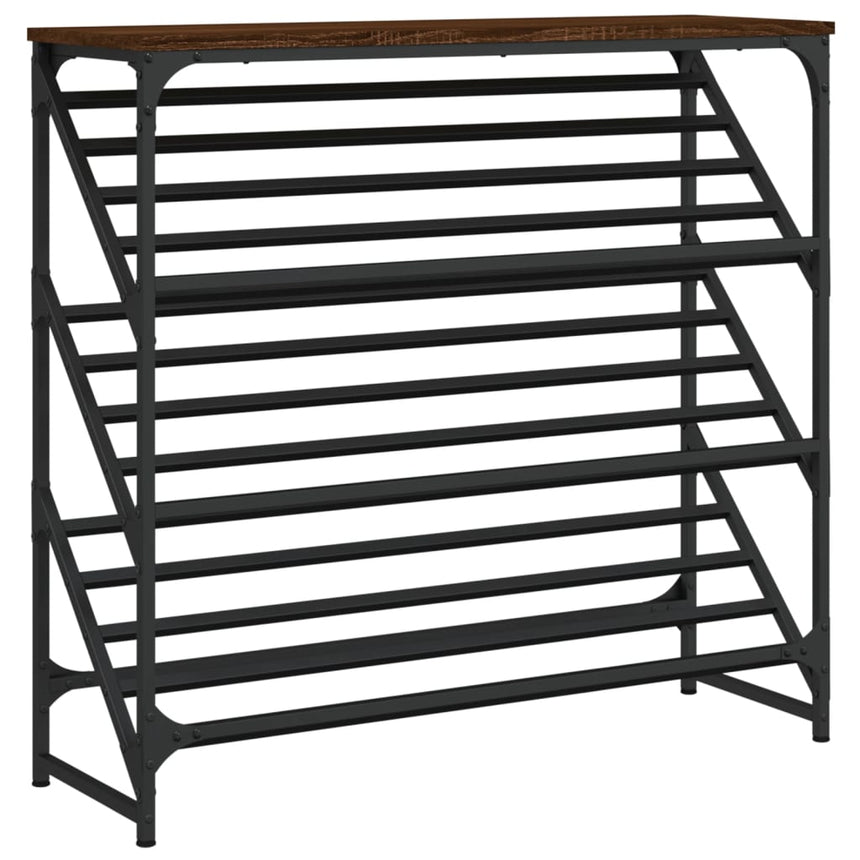 Schoenenrek 90X30X Bewerkt Hout Bruin Eikenkleur