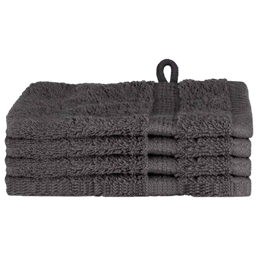vidaXL Serviette Invité SOLUND 4 pc Anthracite 15 x 21 cm 550 gsm