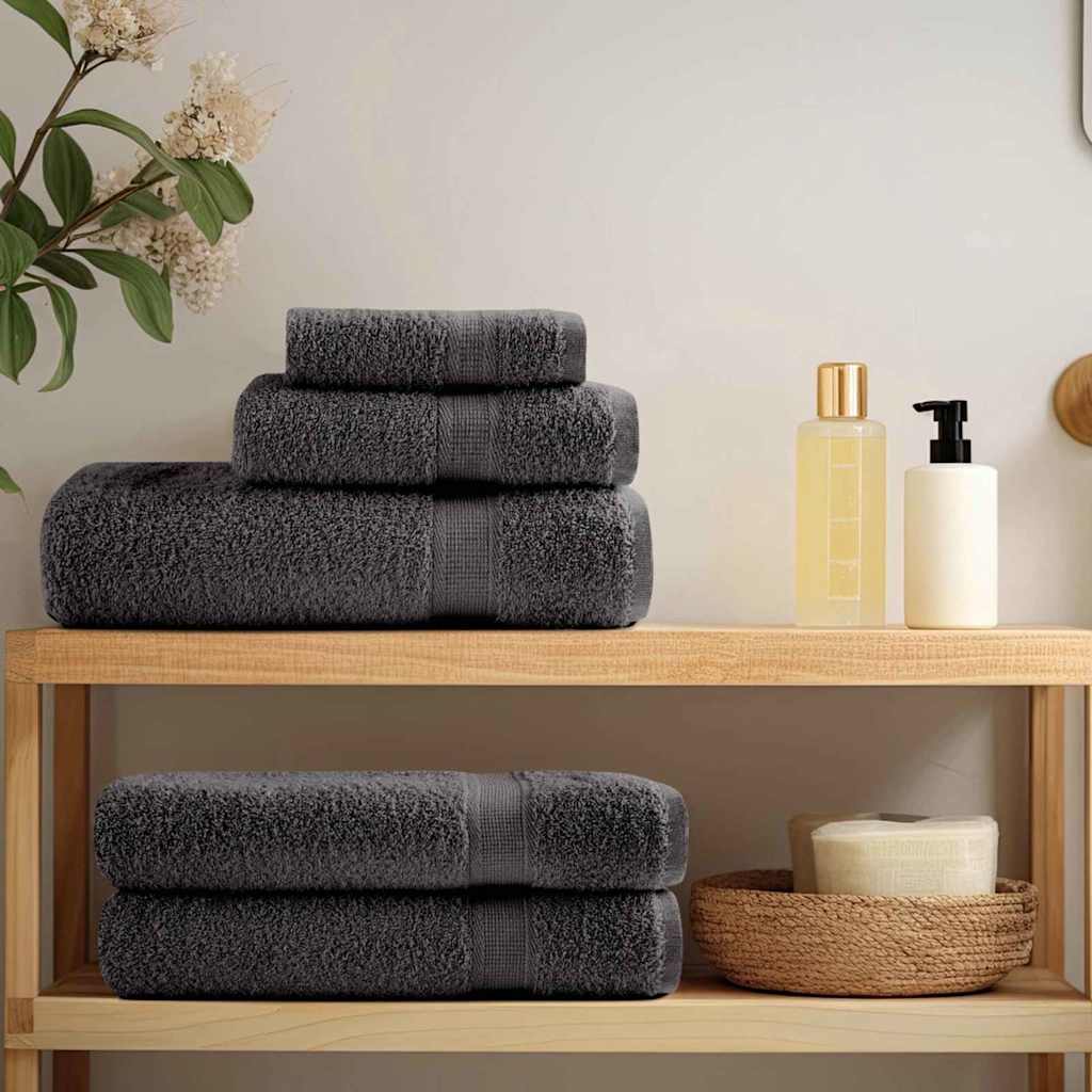 vidaXL Serviette Invité SOLUND 10 pc Anthracite 15 x 21 cm 550 gsm