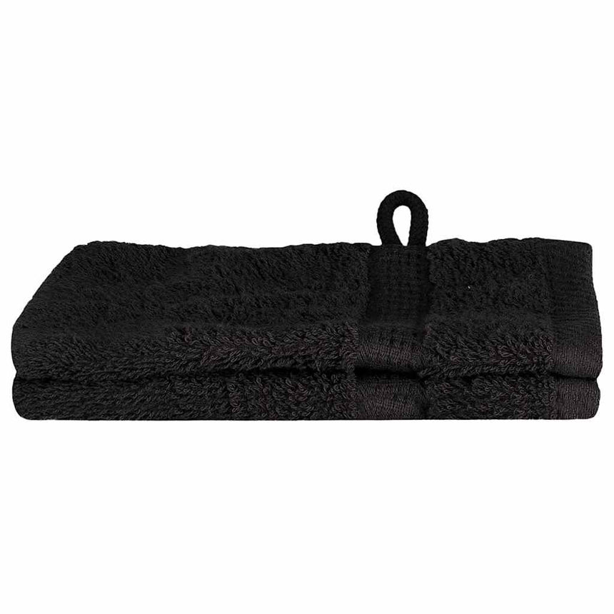 vidaXL Serviette Invité SOLUND 2 pc Noir 15 x 21 cm 550 gsm