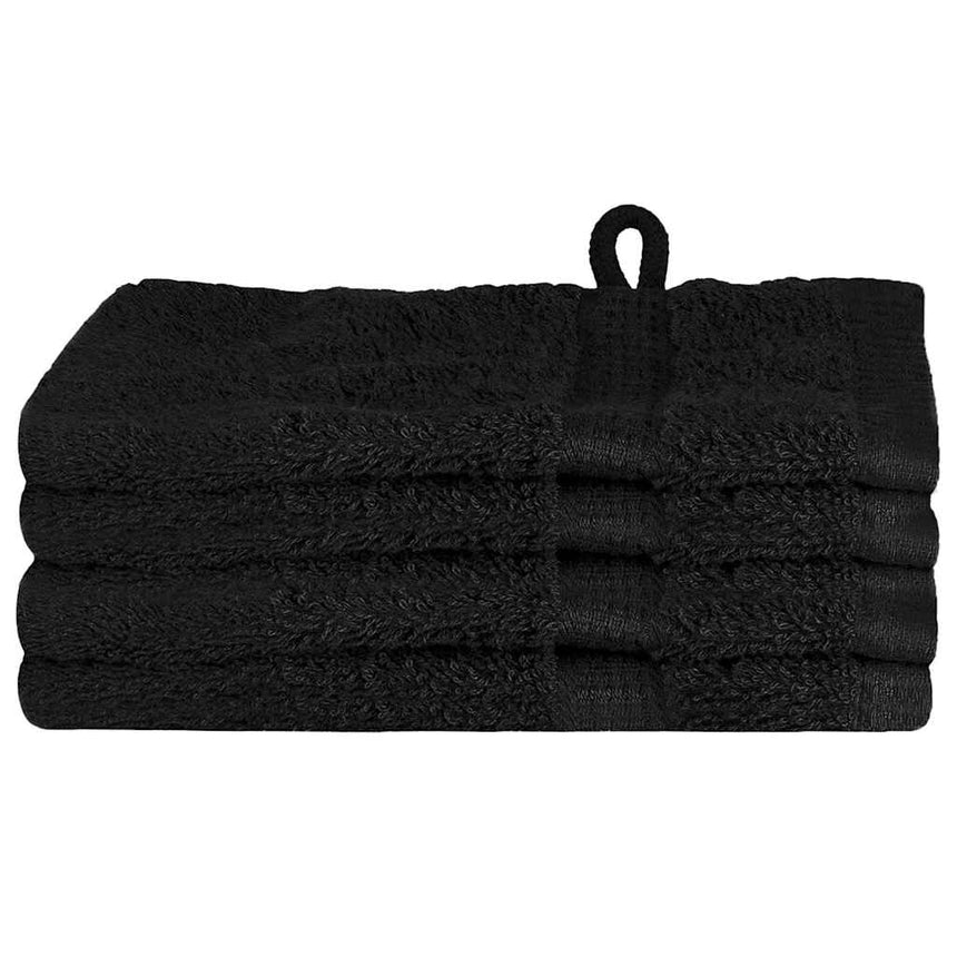 vidaXL Serviette Invité SOLUND 4 pc Noir 15 x 21 cm 550 gsm