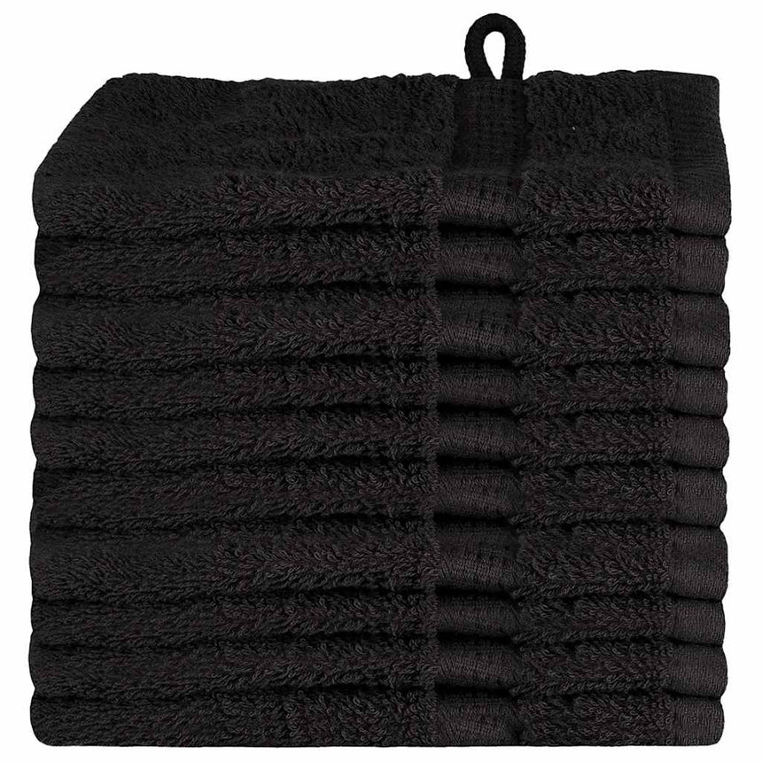 vidaXL Serviette Invité SOLUND 10 pc Noir 15 x 21 cm 550 gsm