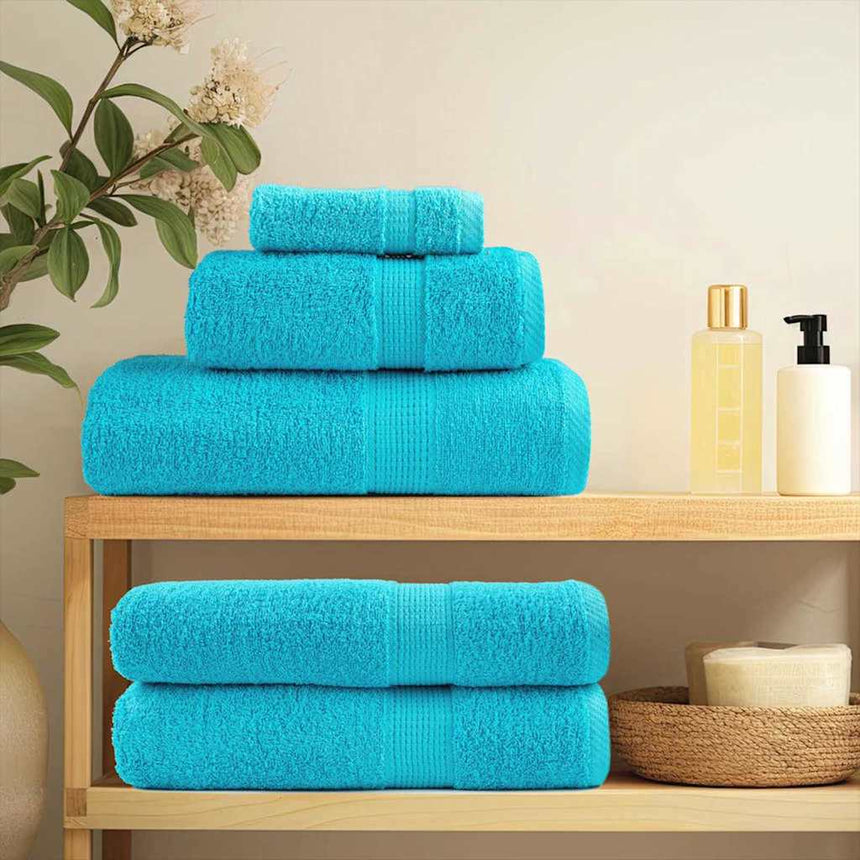 vidaXL Serviette Invité SOLUND 4 pc Turquoise 15 x 21 cm 550 gsm