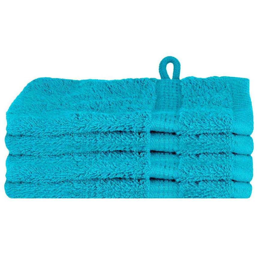 vidaXL Serviette Invité SOLUND 4 pc Turquoise 15 x 21 cm 550 gsm