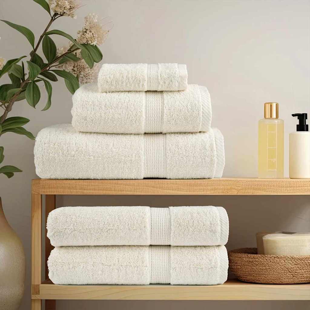 vidaXL Serviette Invité SOLUND 2 pc Crème 15 x 21 cm 550 gsm