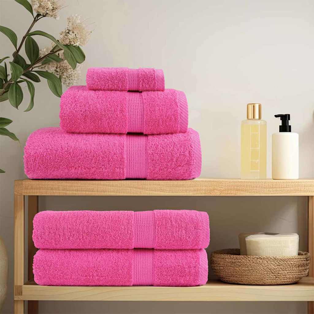 vidaXL Serviette Invité SOLUND 4 pc Rose 15 x 21 cm 550 gsm