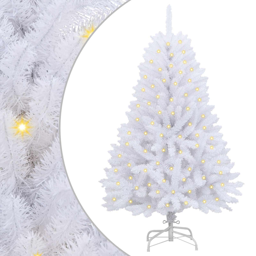 vidaXL Sapin de Noël artificiel avec 150 LED Blanc 150 cm PVC et métal