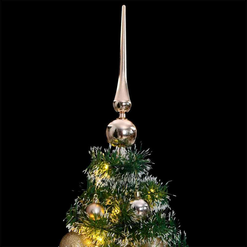 Kunstkerstboom 150 Led's Kerstballen En Sneeuw Zwart
