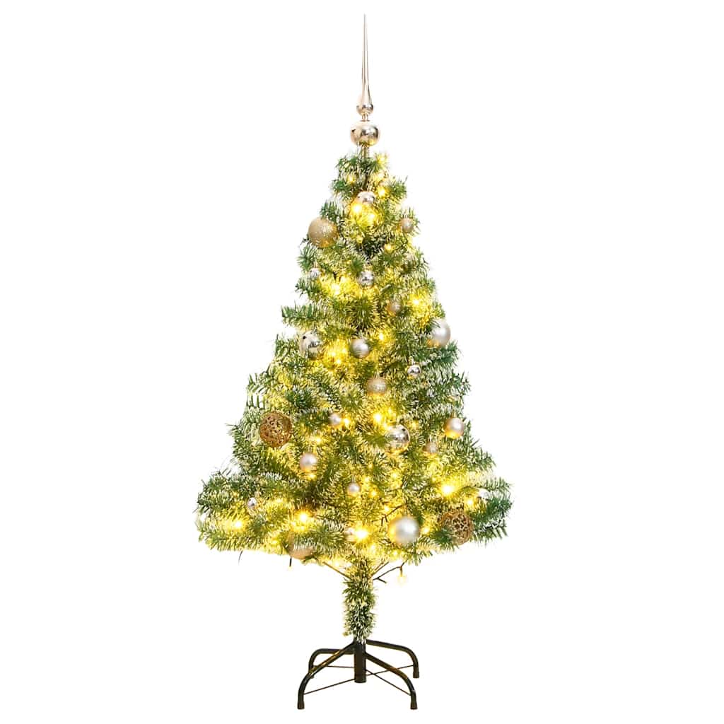 Kunstkerstboom 150 Led's Kerstballen En Sneeuw Zwart