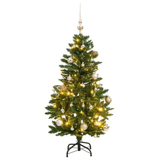 Kunstkerstboom Met Scharnieren 150 Led's En Kerstballen