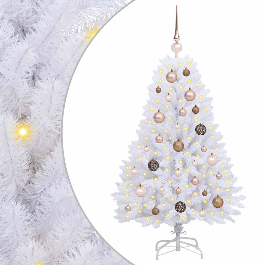 vidaXL Sapin de Noël artificiel Blanc 68 x 68 x 120 cm PVC et métal