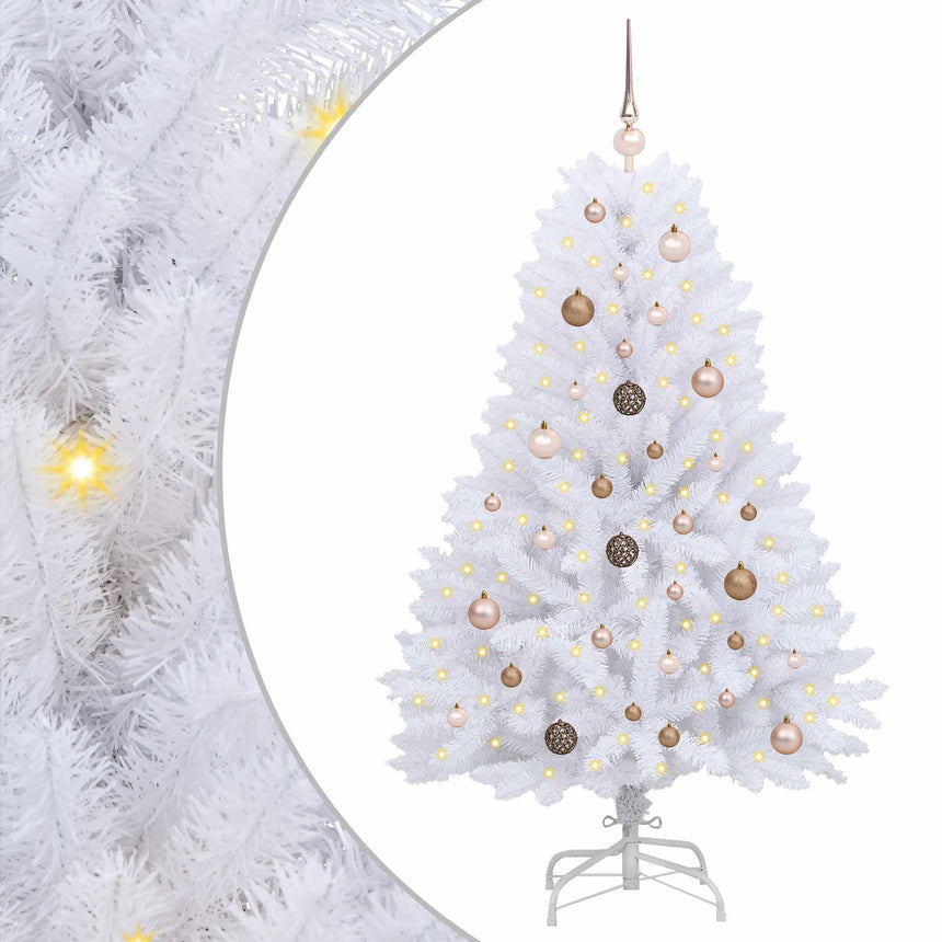 vidaXL Sapin de Noël artificiel Blanc 80 x 80 x 150 cm PVC et métal