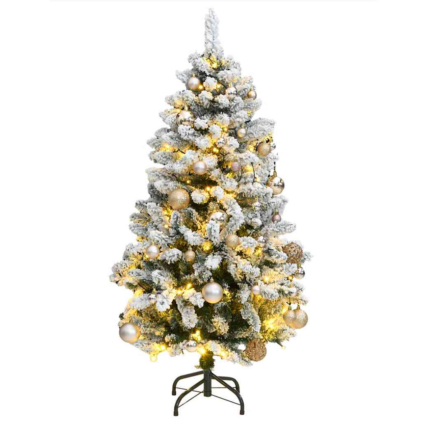 Kunstkerstboom Met Scharnieren 150 Led's En Kerstballen