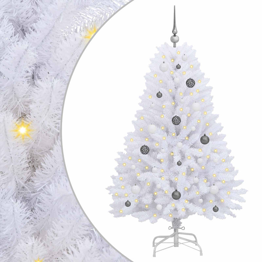 vidaXL Sapin de Noël artificiel Blanc 80 x 80 x 150 cm PVC et métal