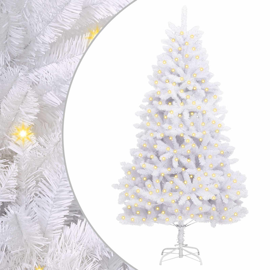 vidaXL Sapin de Noël artificiel avec 300 LED Blanc 240 cm PVC et métal