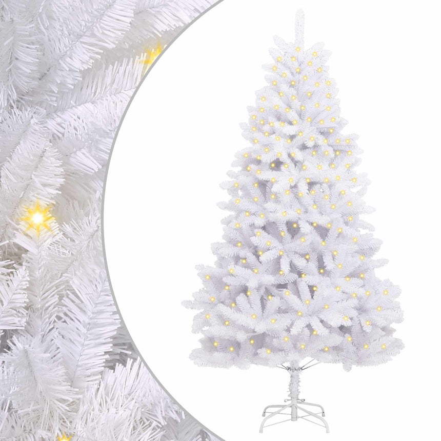 vidaXL Sapin de Noël artificiel avec 300 LED Blanc 300 cm PVC et métal