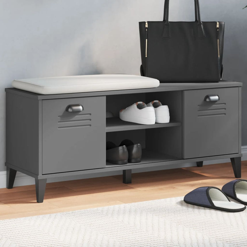 Schoenenbank Viken 106X35X45 Cm Bewerkt Hout Antracietgrijs