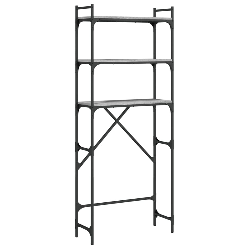 Wasmachinerek 67X25X163 Cm Bewerkt Hout Grijs Sonoma