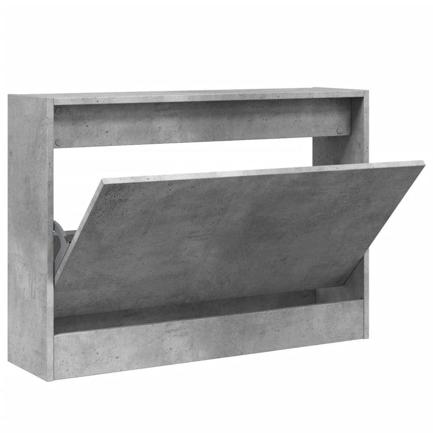 Schoenenkast Bewerkt Hout Betongrijs