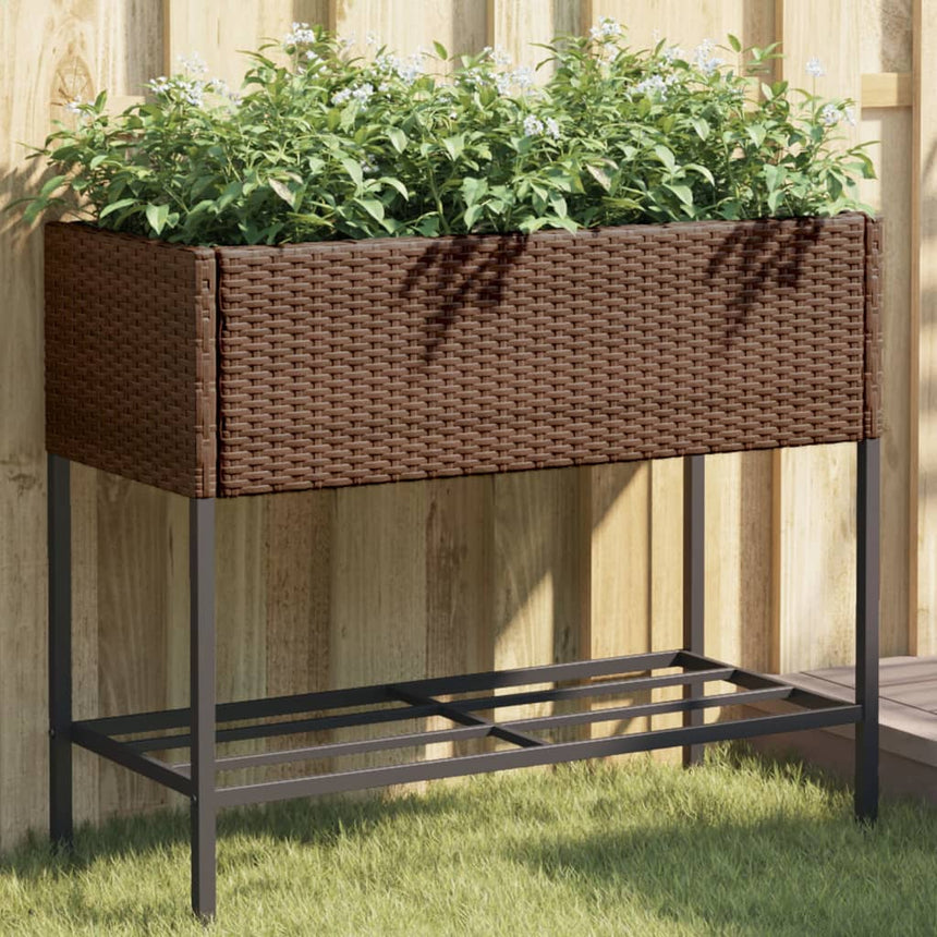 Plantenbak Met Schap Poly Rattan