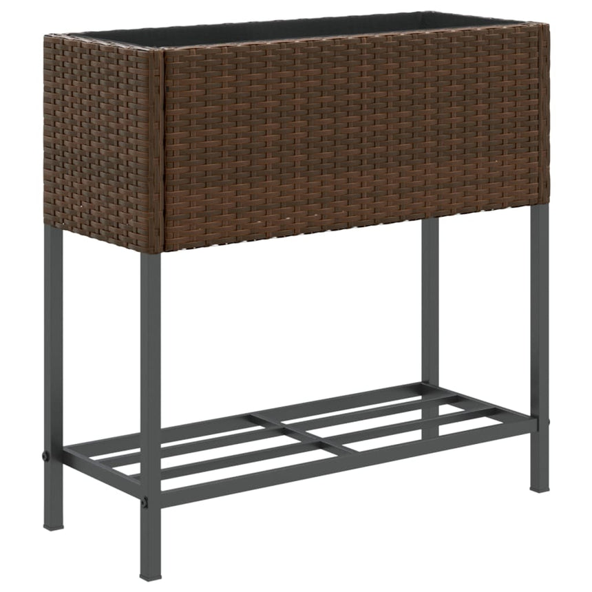 Plantenbak Met Schap Poly Rattan