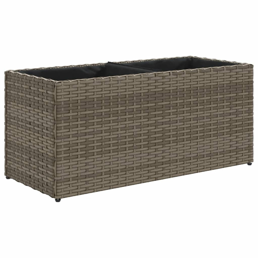 Plantenbak Met 2 Potten Poly Rattan