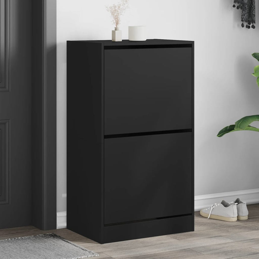 Schoenenkast 60X34X63,5 Cm Bewerkt Hout Zwart