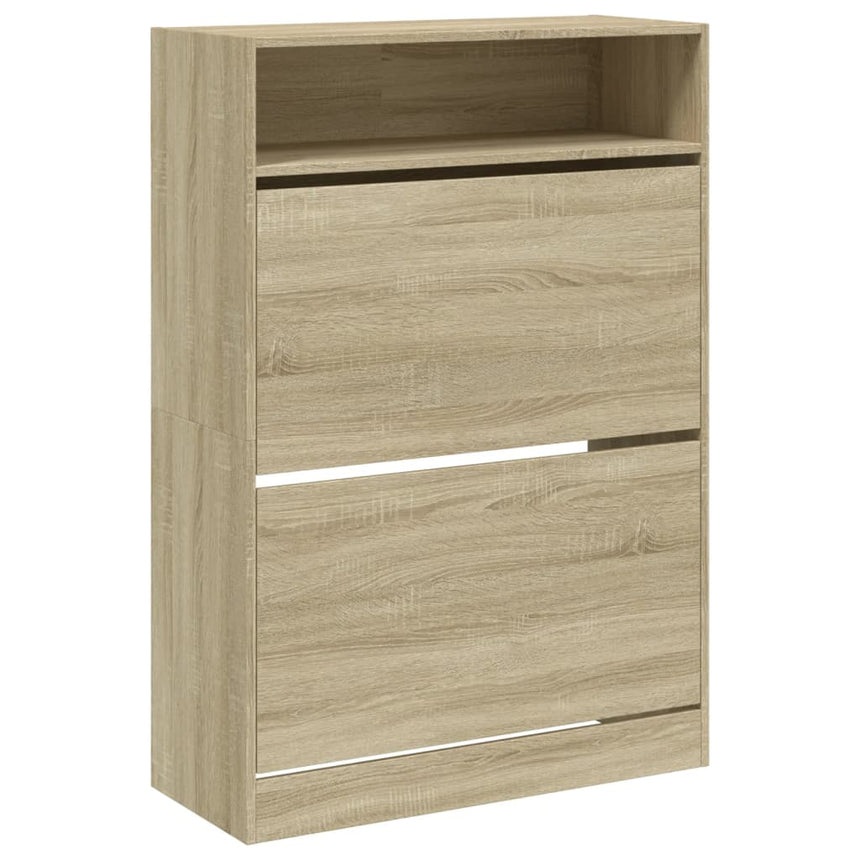 Schoenenkast Met 2 Klaplades 80X34X116 Cm Kleurig Sonoma Eiken