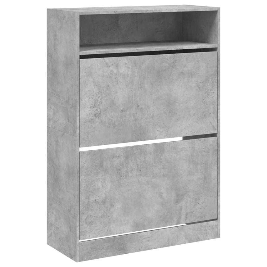 Schoenenkast Met 2 Klaplades 80X34X116 Cm Betongrijs