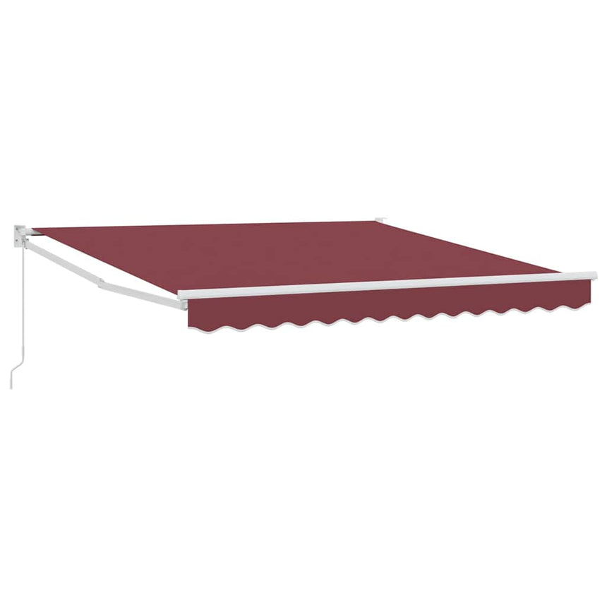 Luifel Handmatig Uittrekbaar 300X250 Cm Bordeauxrood Burgundy (White Frame)