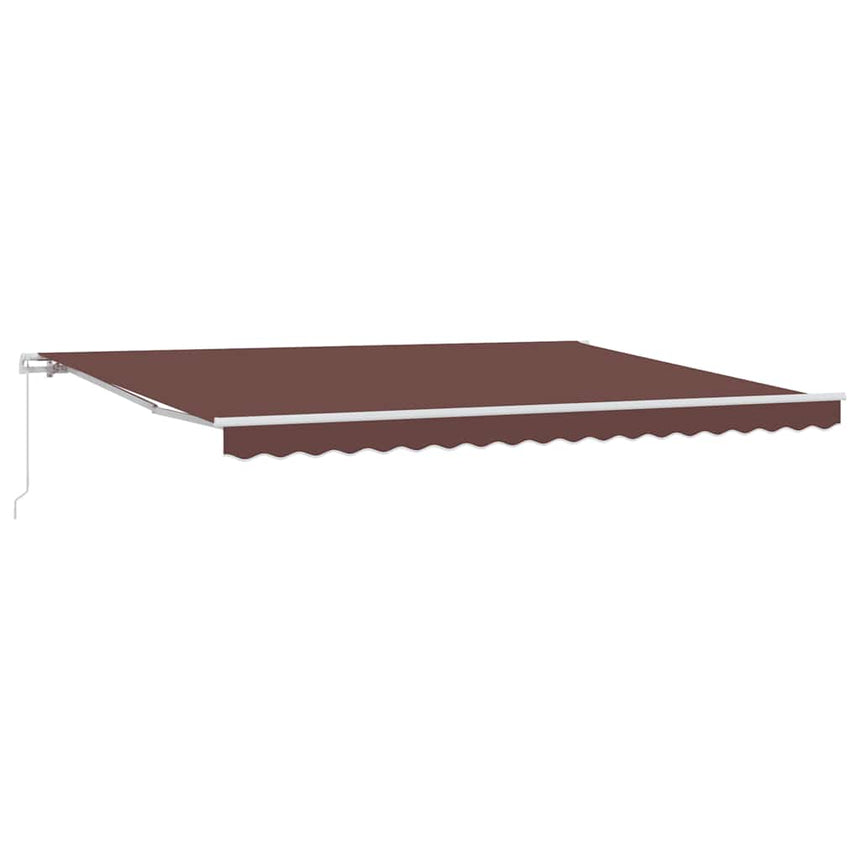 Luifel Handmatig Uittrekbaar 450X300 Cm Bruin Mangohout (Naturel)