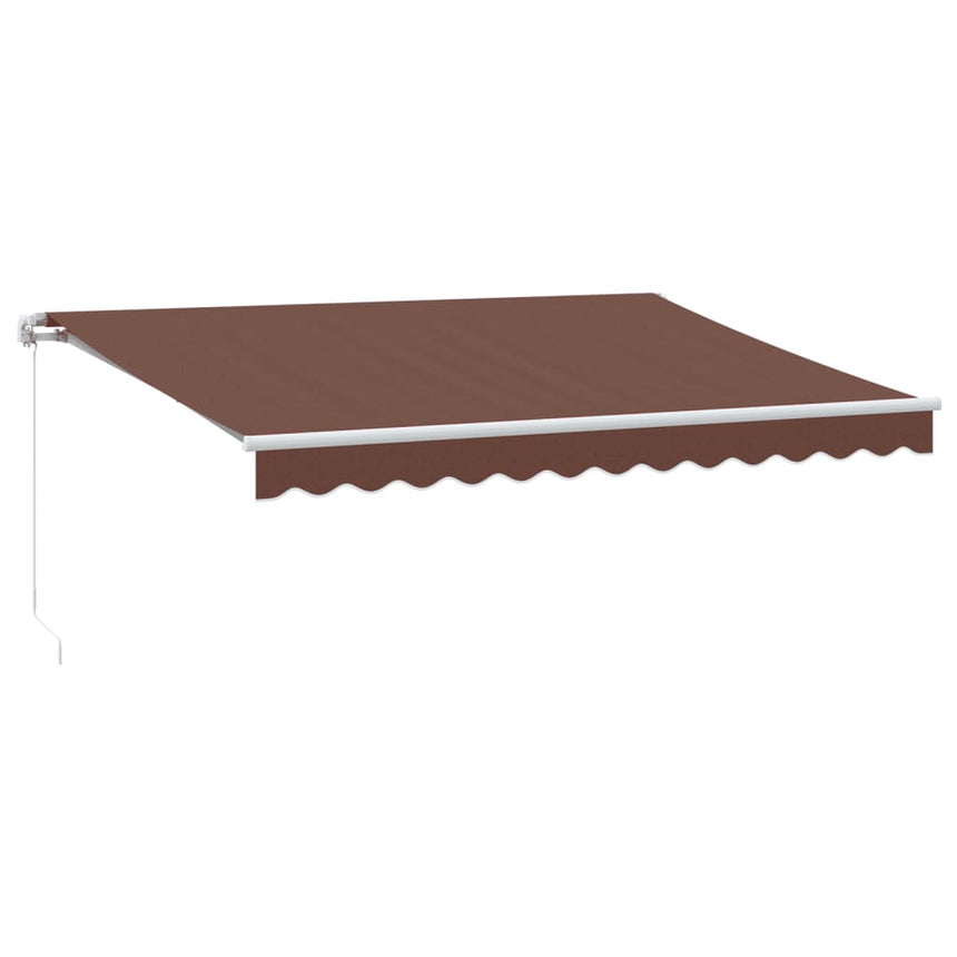 Luifel Handmatig Uittrekbaar 350X250 Cm Bruin Mangohout (Naturel)