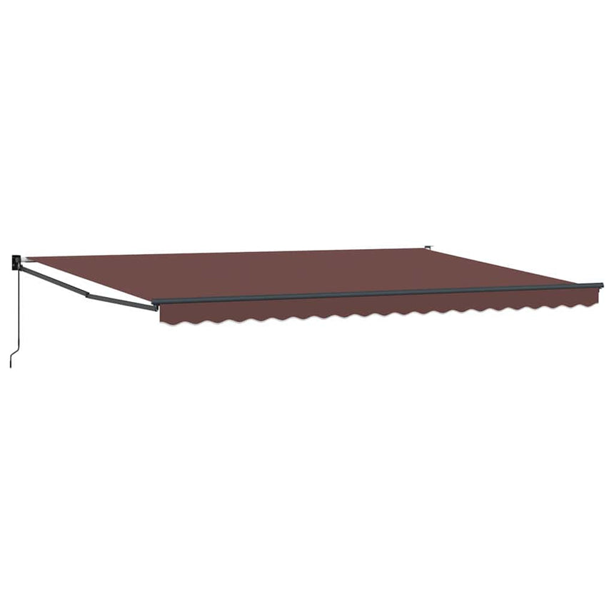 Luifel Handmatig Uittrekbaar 500X300 Cm Bruin Bruin (Lijst Antraciet)
