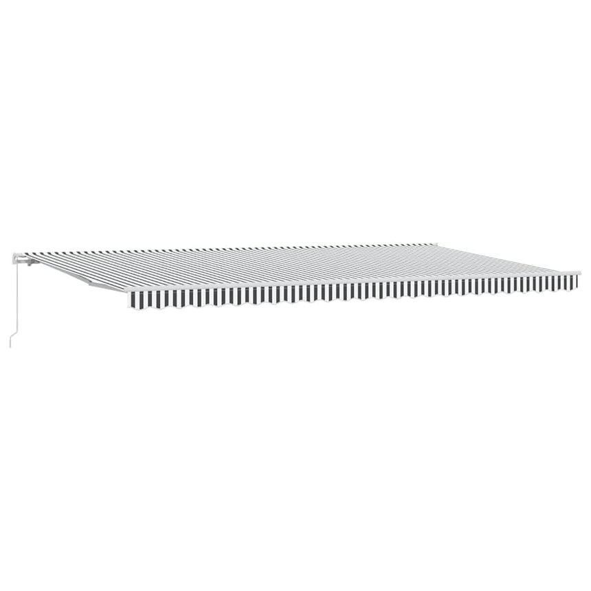 Luifel Handmatig Uittrekbaar 500X300 Cm Antraciet En Wit Mangohout (Naturel)