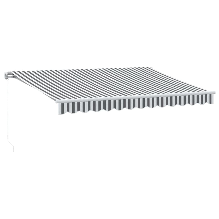 Luifel Handmatig Uittrekbaar 350X250 Cm Antraciet En Wit