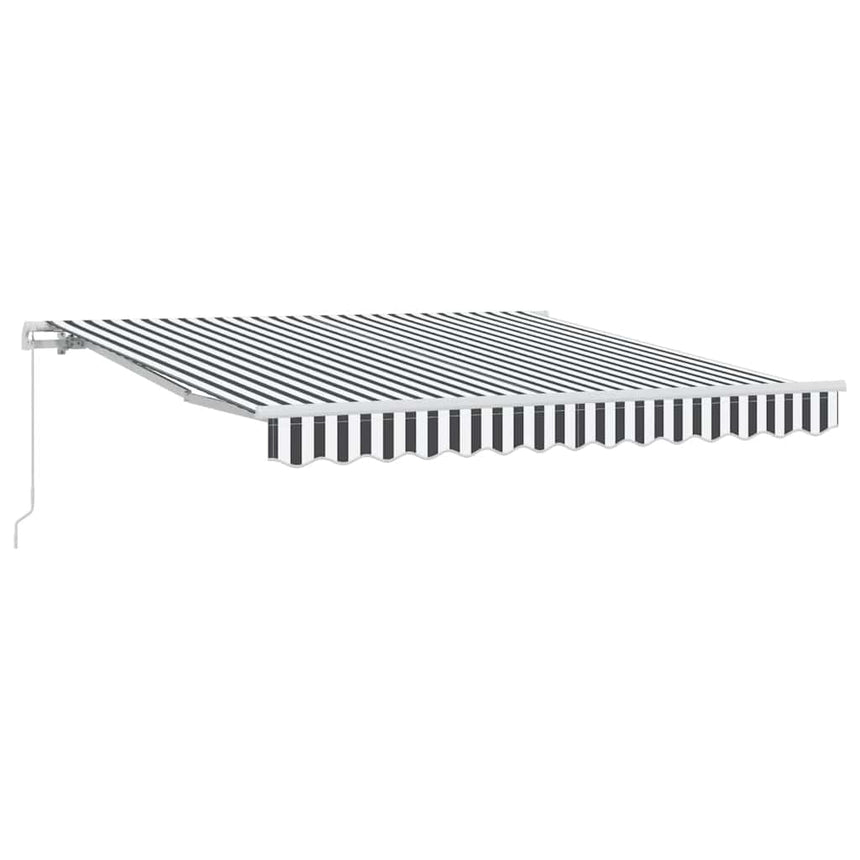 Luifel Handmatig Uittrekbaar 300X250 Cm Antraciet En Wit Mangohout (Naturel)