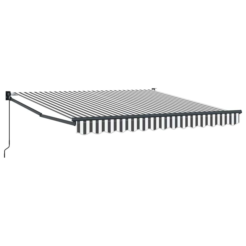 Luifel Uittrekbaar 3X2,5 M Stof En Aluminium En Antraciet En Wit (Lijst Antraciet)