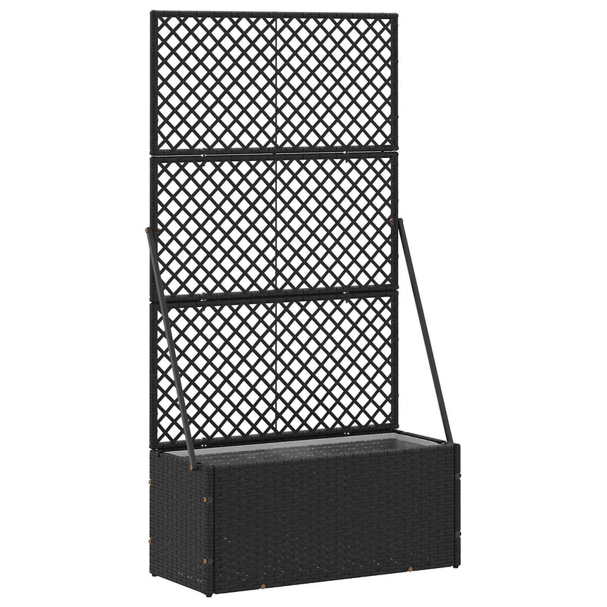 Tuinhek Plantenbak Zwart 70 X 30 X 135 Cm Metaal