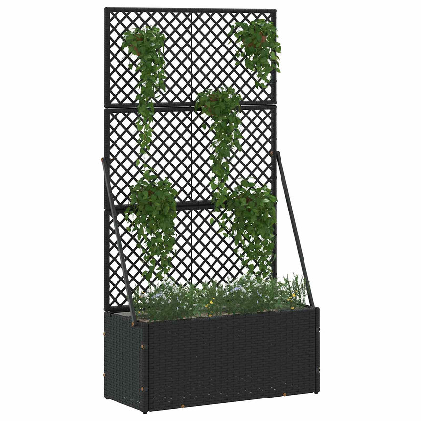 Tuinhek Plantenbak Zwart 70 X 30 X 135 Cm Metaal