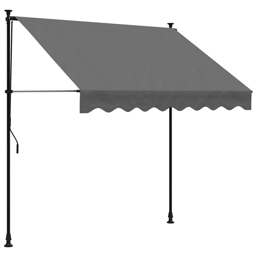 Luifel Uittrekbaar 200X150 Cm Stof En Staal Kleurig Antraciet