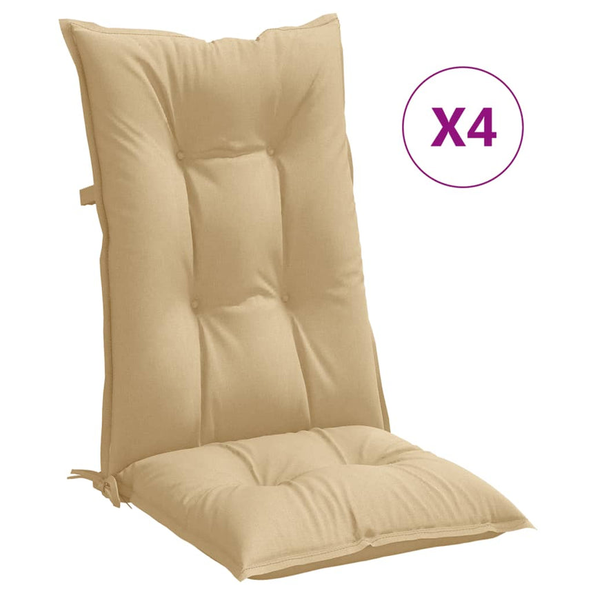 Stoelkussens Hoge Rug Stof Gemêleerd Beige