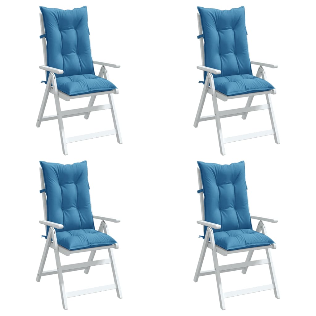 Stoelkussens Hoge Rug Stof Gemêleerd Blauw