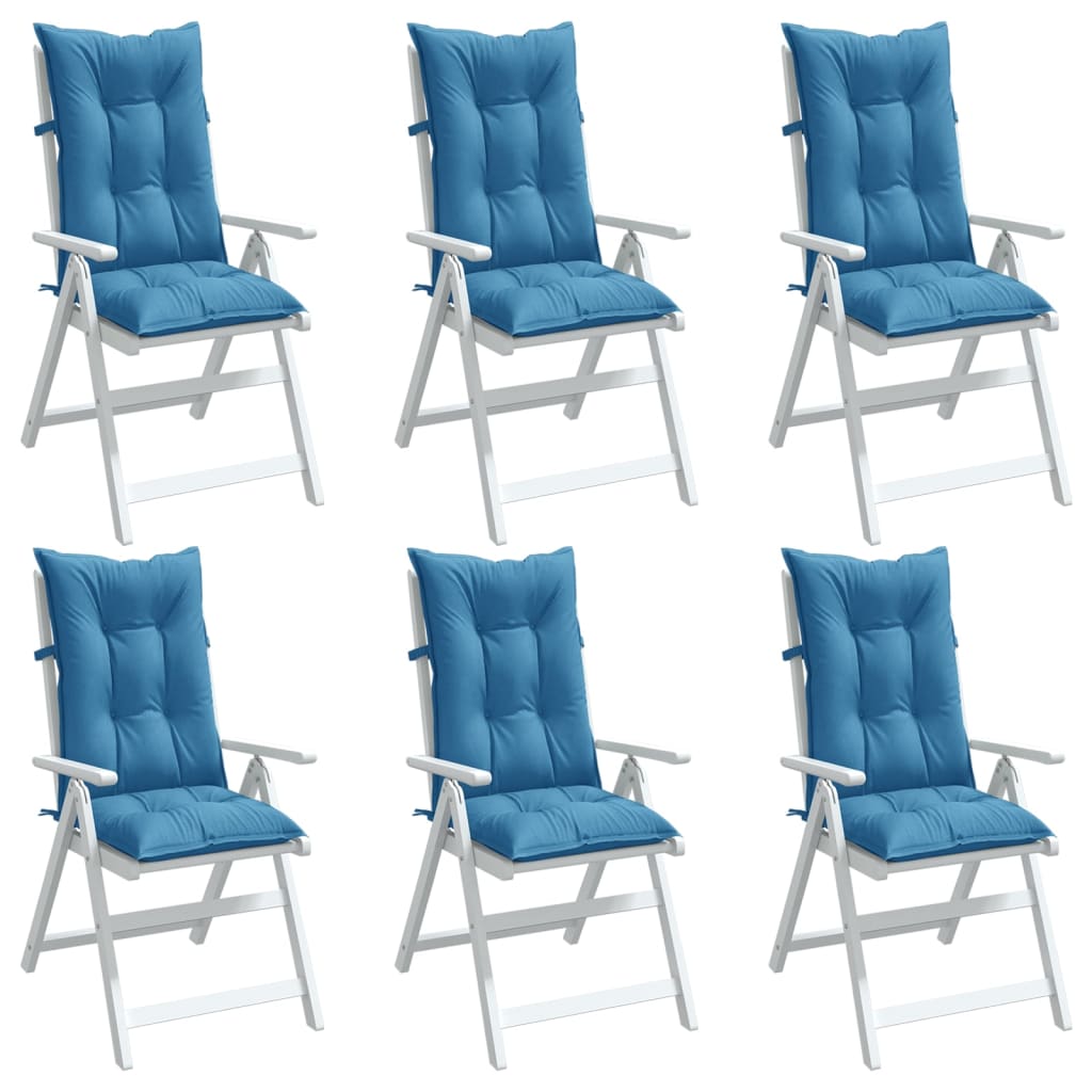 Stoelkussens Hoge Rug Stof Gemêleerd Blauw